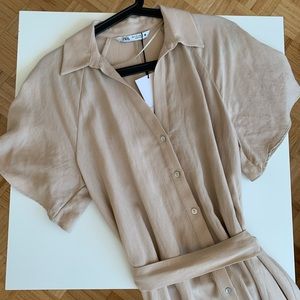 Zara collared maxi dress